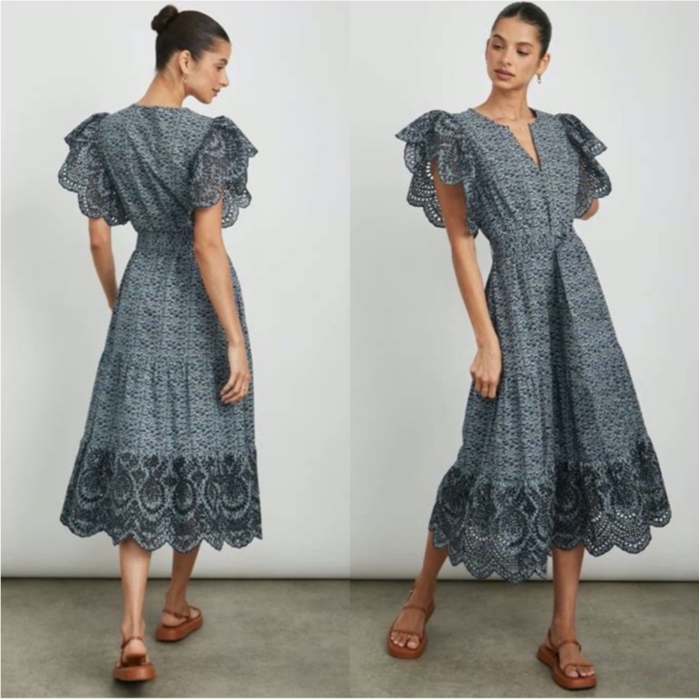 Rails | Gia Dress Midnight Dahlia Flutter Sleeves size medium NWT